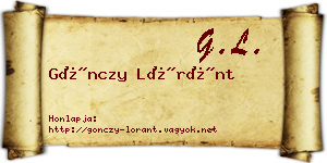 Gönczy Lóránt névjegykártya