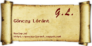 Gönczy Lóránt névjegykártya